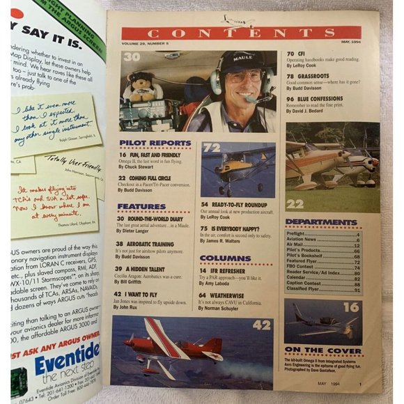 Private Pilot Aviation Magazine May 1994 Flight Aircraft Omega Aerobatics Flying - Picture 3 of 8
